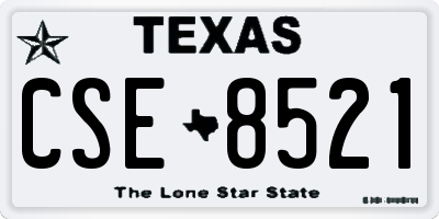 TX license plate CSE8521