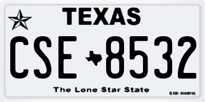 TX license plate CSE8532