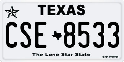 TX license plate CSE8533