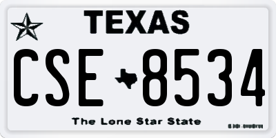 TX license plate CSE8534