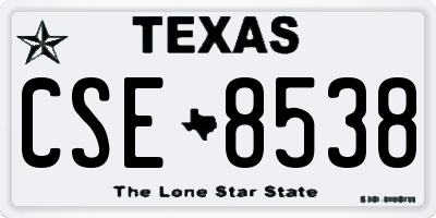 TX license plate CSE8538