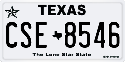 TX license plate CSE8546