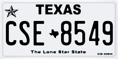 TX license plate CSE8549