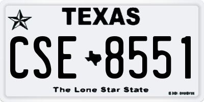 TX license plate CSE8551
