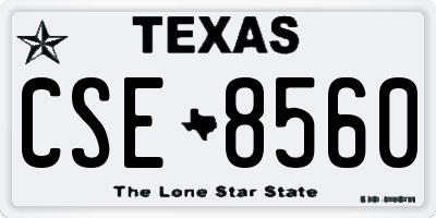 TX license plate CSE8560
