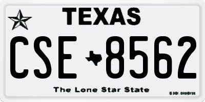 TX license plate CSE8562
