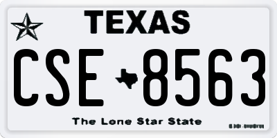 TX license plate CSE8563