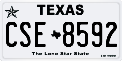 TX license plate CSE8592