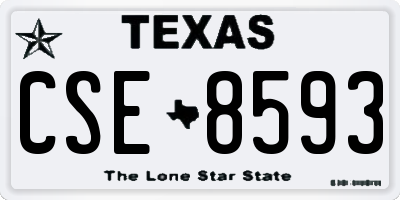 TX license plate CSE8593