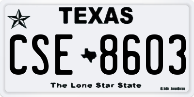 TX license plate CSE8603
