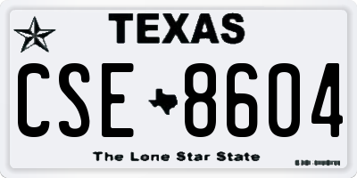TX license plate CSE8604