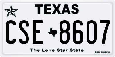 TX license plate CSE8607