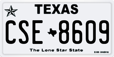 TX license plate CSE8609