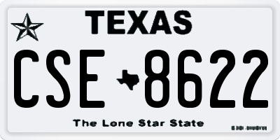 TX license plate CSE8622