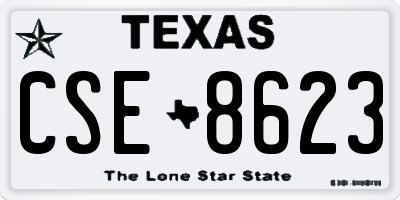 TX license plate CSE8623
