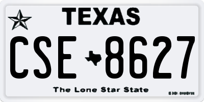 TX license plate CSE8627