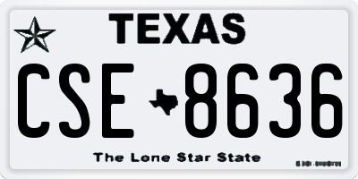 TX license plate CSE8636