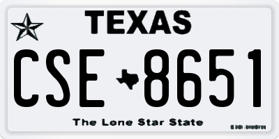 TX license plate CSE8651