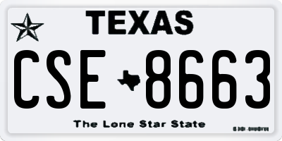 TX license plate CSE8663