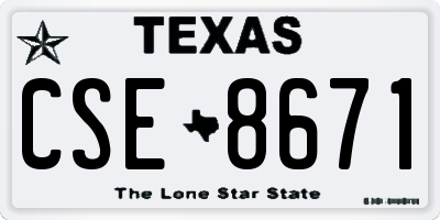 TX license plate CSE8671