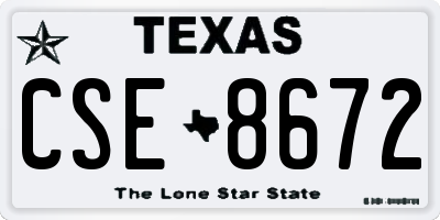 TX license plate CSE8672