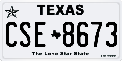 TX license plate CSE8673