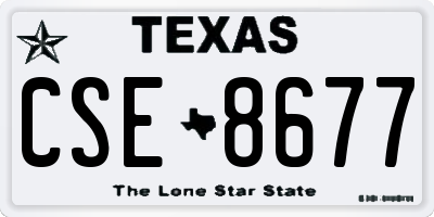 TX license plate CSE8677