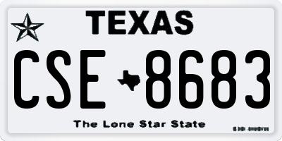TX license plate CSE8683