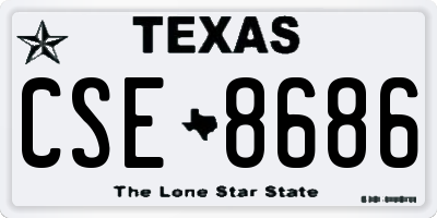 TX license plate CSE8686