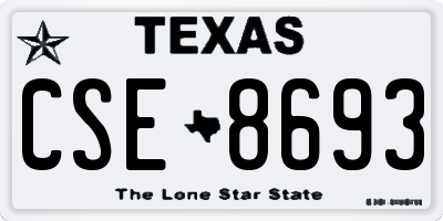TX license plate CSE8693