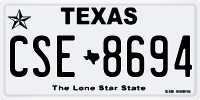 TX license plate CSE8694