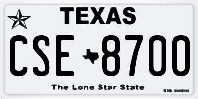 TX license plate CSE8700