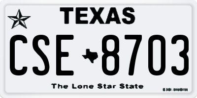 TX license plate CSE8703