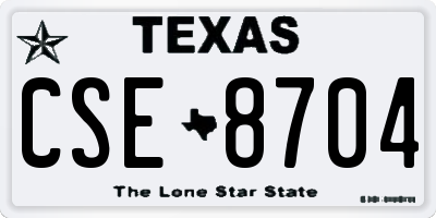 TX license plate CSE8704