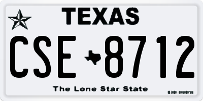 TX license plate CSE8712
