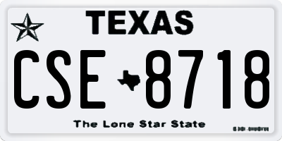 TX license plate CSE8718