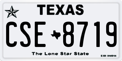 TX license plate CSE8719