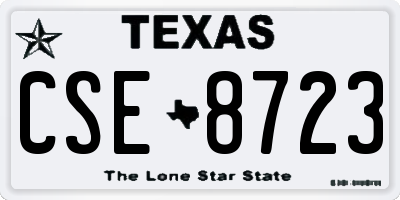 TX license plate CSE8723
