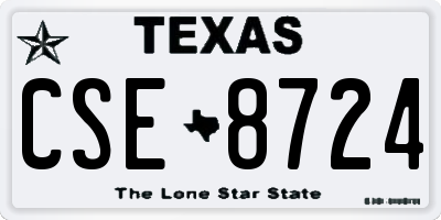 TX license plate CSE8724