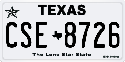 TX license plate CSE8726