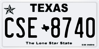 TX license plate CSE8740
