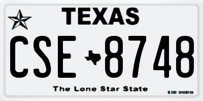 TX license plate CSE8748