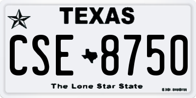 TX license plate CSE8750