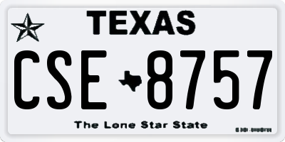 TX license plate CSE8757