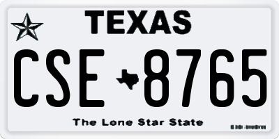 TX license plate CSE8765