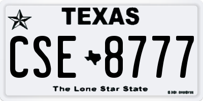 TX license plate CSE8777