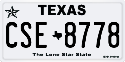 TX license plate CSE8778
