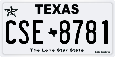 TX license plate CSE8781