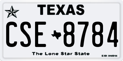 TX license plate CSE8784