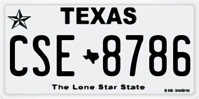 TX license plate CSE8786